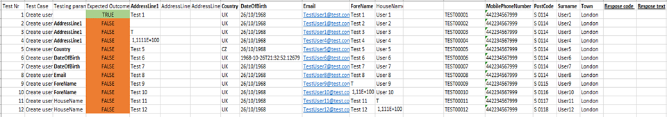 Excel test template Excel test template